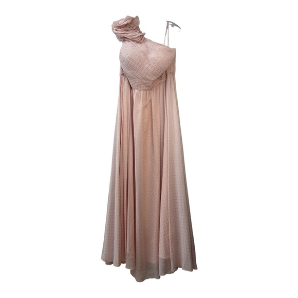 Mac Duggal Dresses & Skirts - Mac Duggal Pink One Shoulder Polka Dot Chiffon Ruffle GownDress Size 16 $398